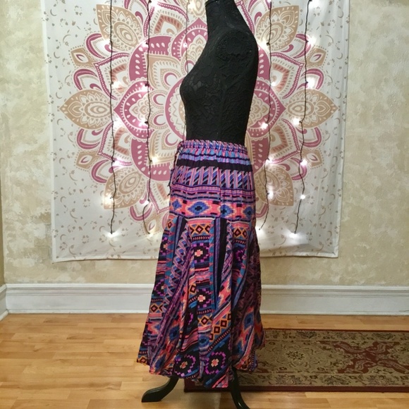 Mix Nouveau: Boho Skirt/Dress A-Line Geo-Print - Picture 8 of 9